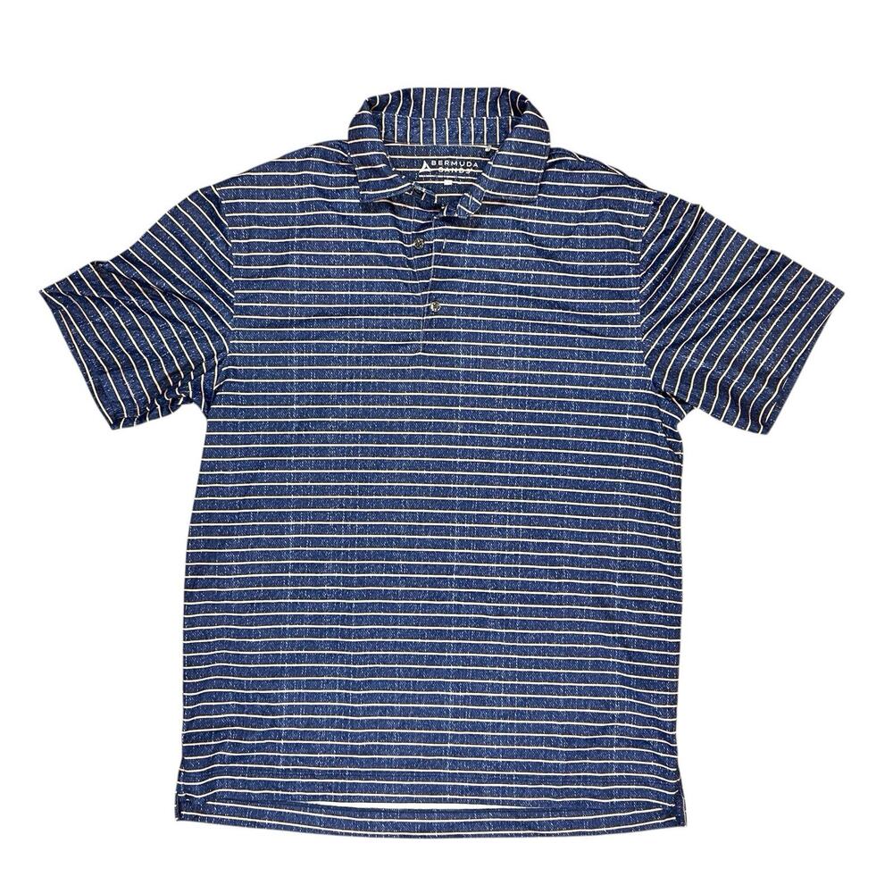 Bermuda Sands Shirt Mens Medium Blue Polo Golf UPF 50 Casual